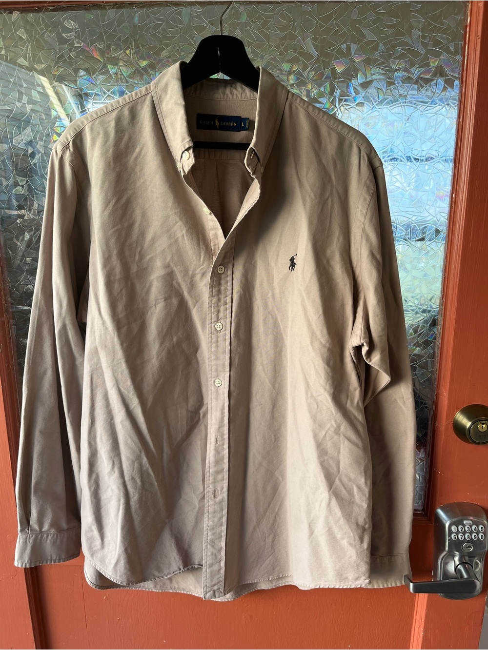 Ralph Lauren Men’s Button-Down Shirt - Capaccino size L